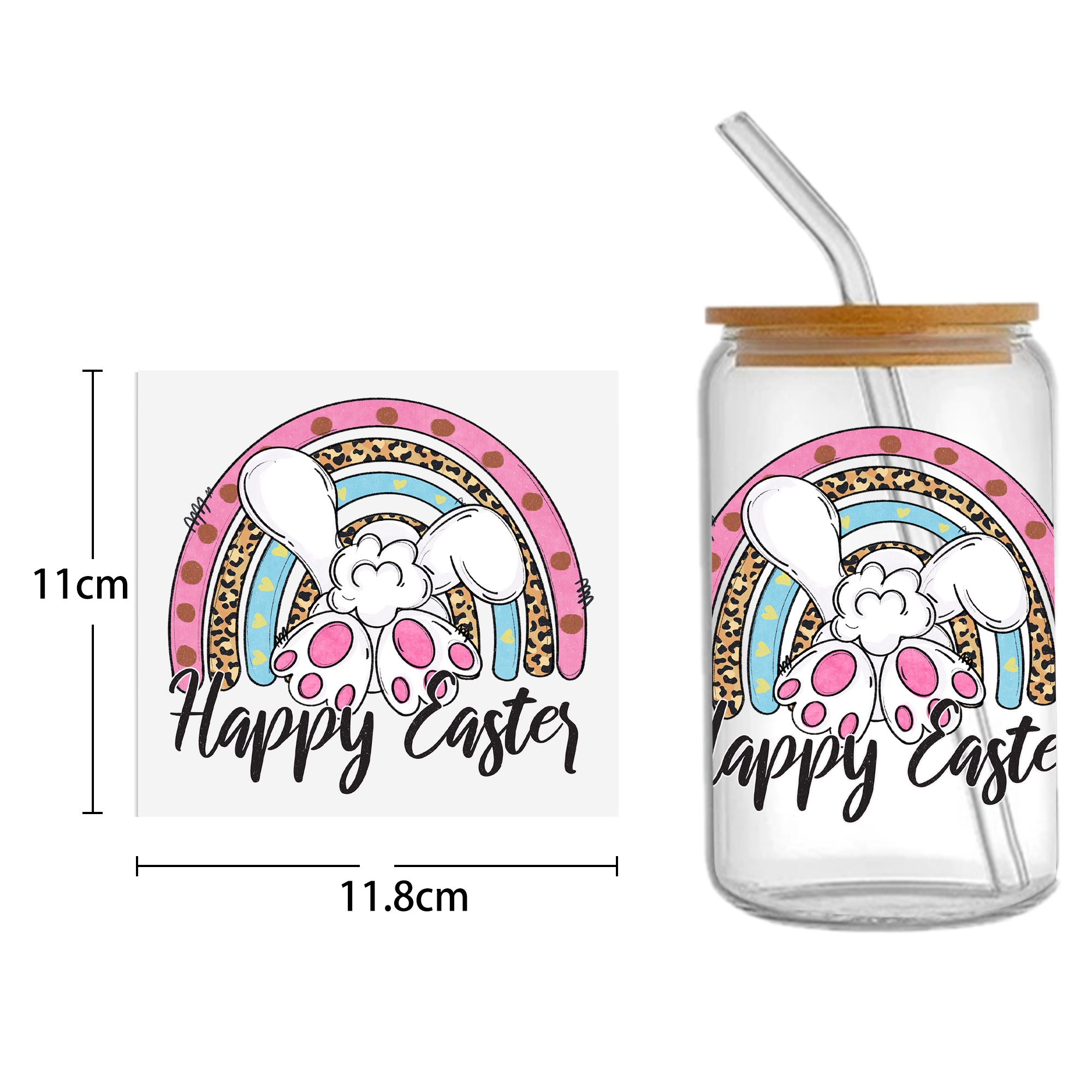 Easter Bunny Carrot UV DTF Sticker For 16oz Cups Wrap Transfer Sticker Custom Labels DIY Logo Waterproof - Image 5