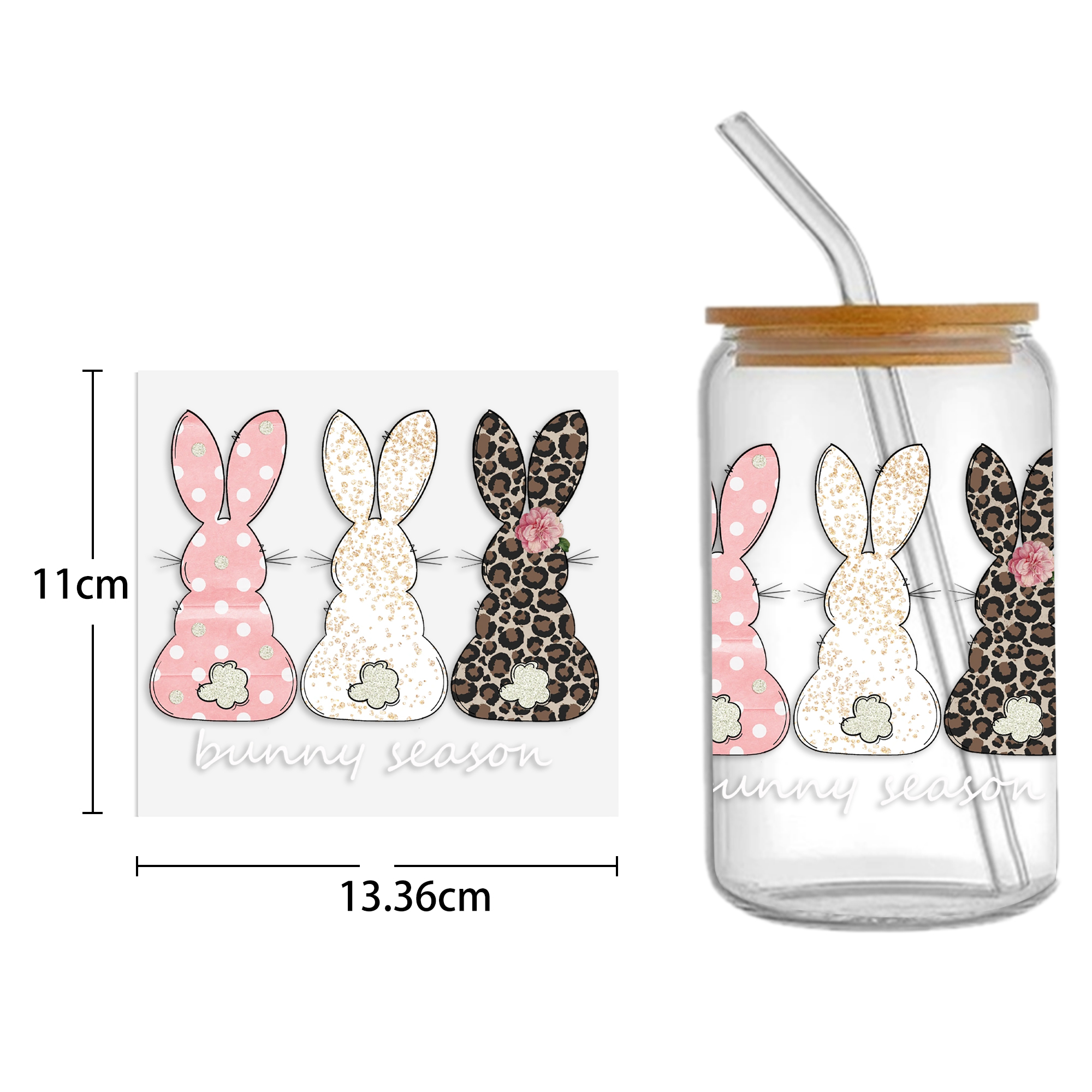 Easter Bunny Carrot UV DTF Sticker For 16oz Cups Wrap Transfer Sticker Custom Labels DIY Logo Waterproof - Image 6