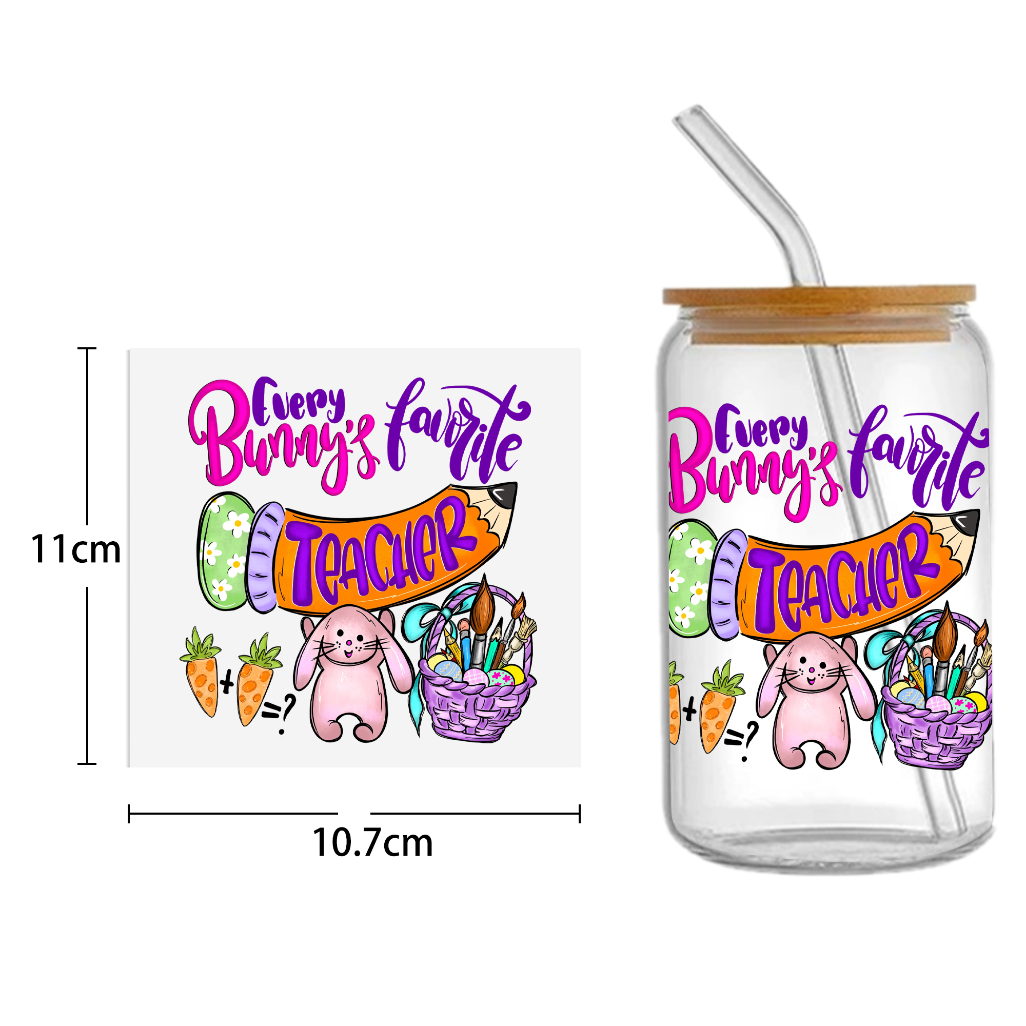 Easter Bunny Carrot UV DTF Sticker For 16oz Cups Wrap Transfer Sticker Custom Labels DIY Logo Waterproof - Image 7