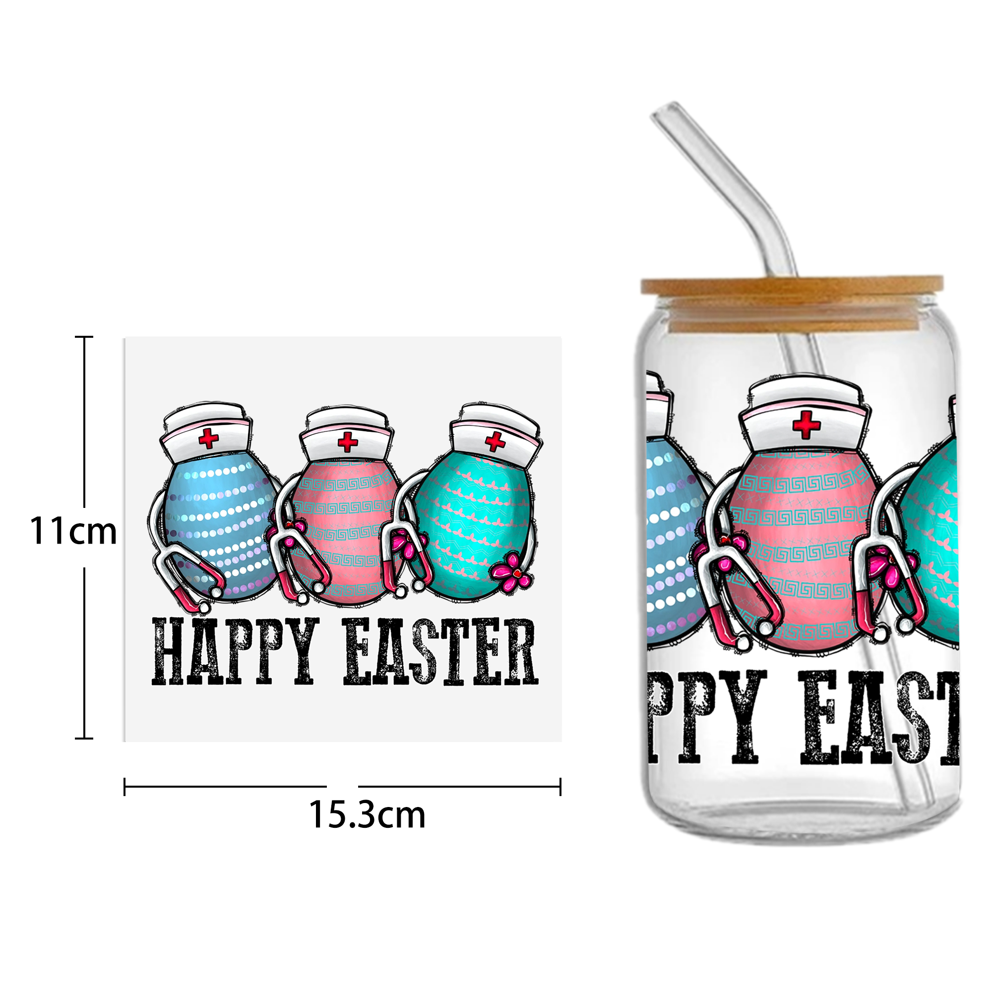 Easter Bunny Carrot UV DTF Sticker For 16oz Cups Wrap Transfer Sticker Custom Labels DIY Logo Waterproof - Image 10