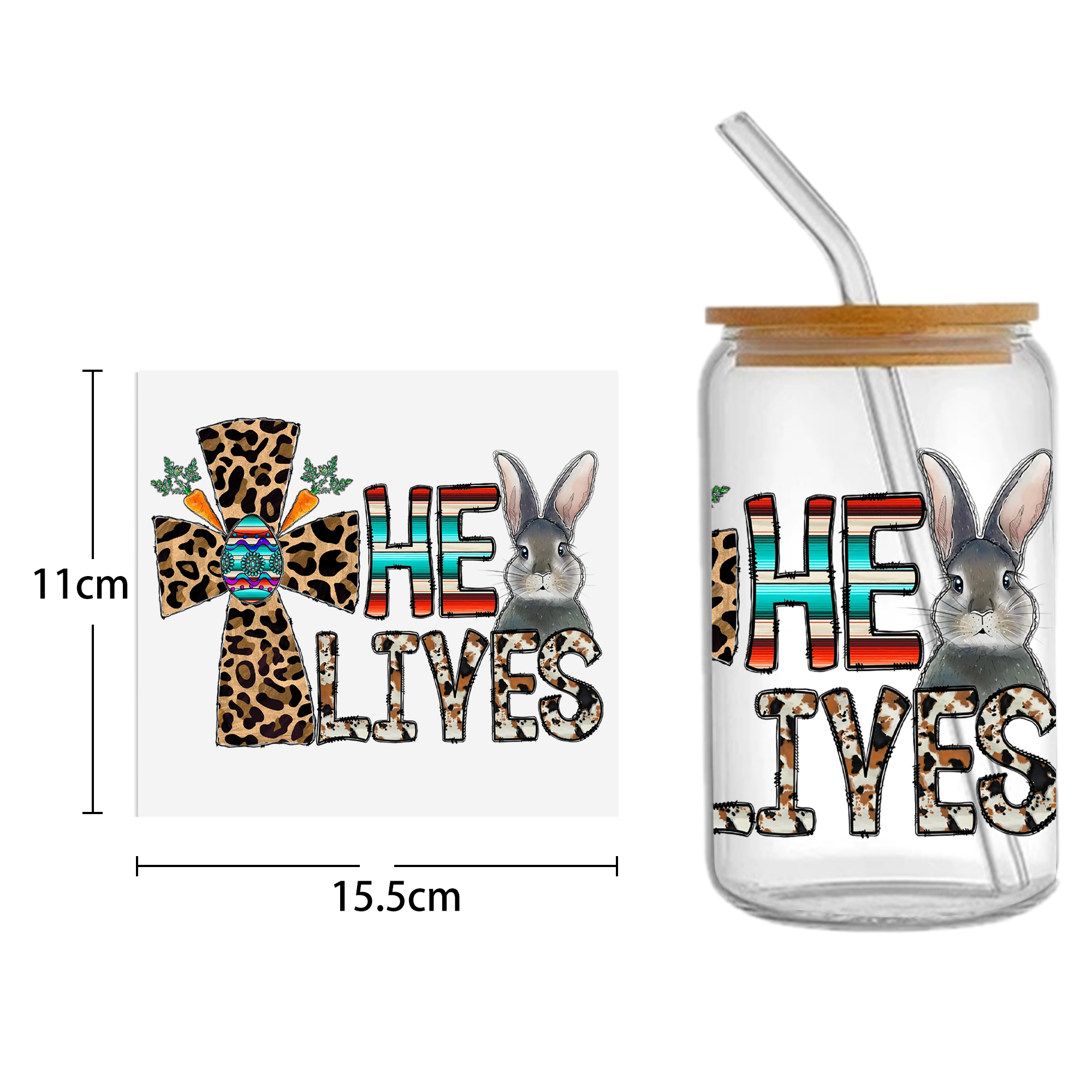 Easter Bunny Carrot UV DTF Sticker For 16oz Cups Wrap Transfer Sticker Custom Labels DIY Logo Waterproof - Image 11