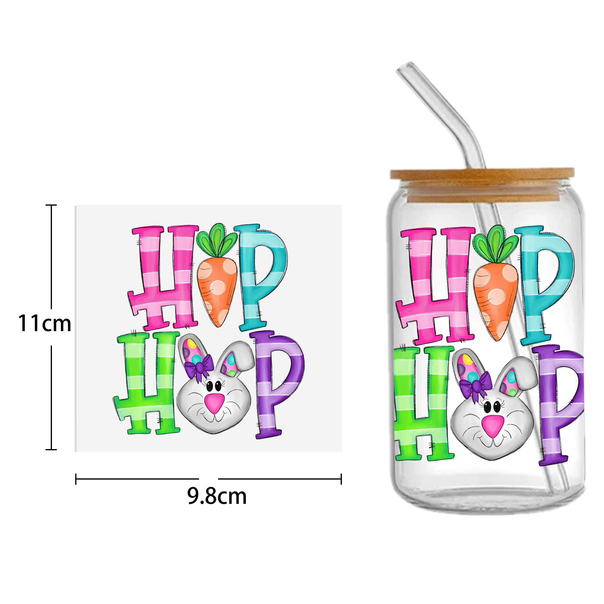 Easter Bunny Carrot UV DTF Sticker For 16oz Cups Wrap Transfer Sticker Custom Labels DIY Logo Waterproof - Image 12
