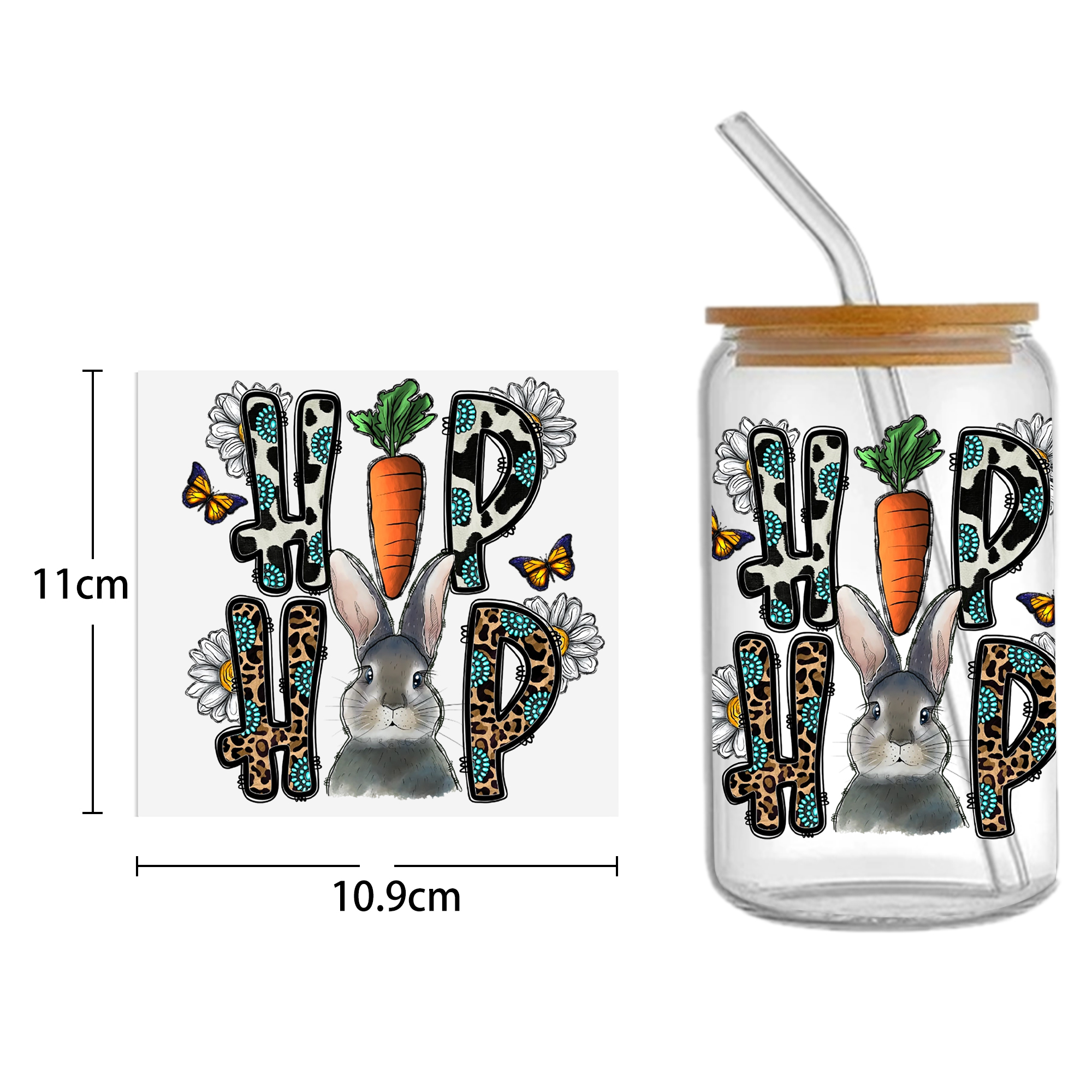 Easter Bunny Carrot UV DTF Sticker For 16oz Cups Wrap Transfer Sticker Custom Labels DIY Logo Waterproof - Image 13