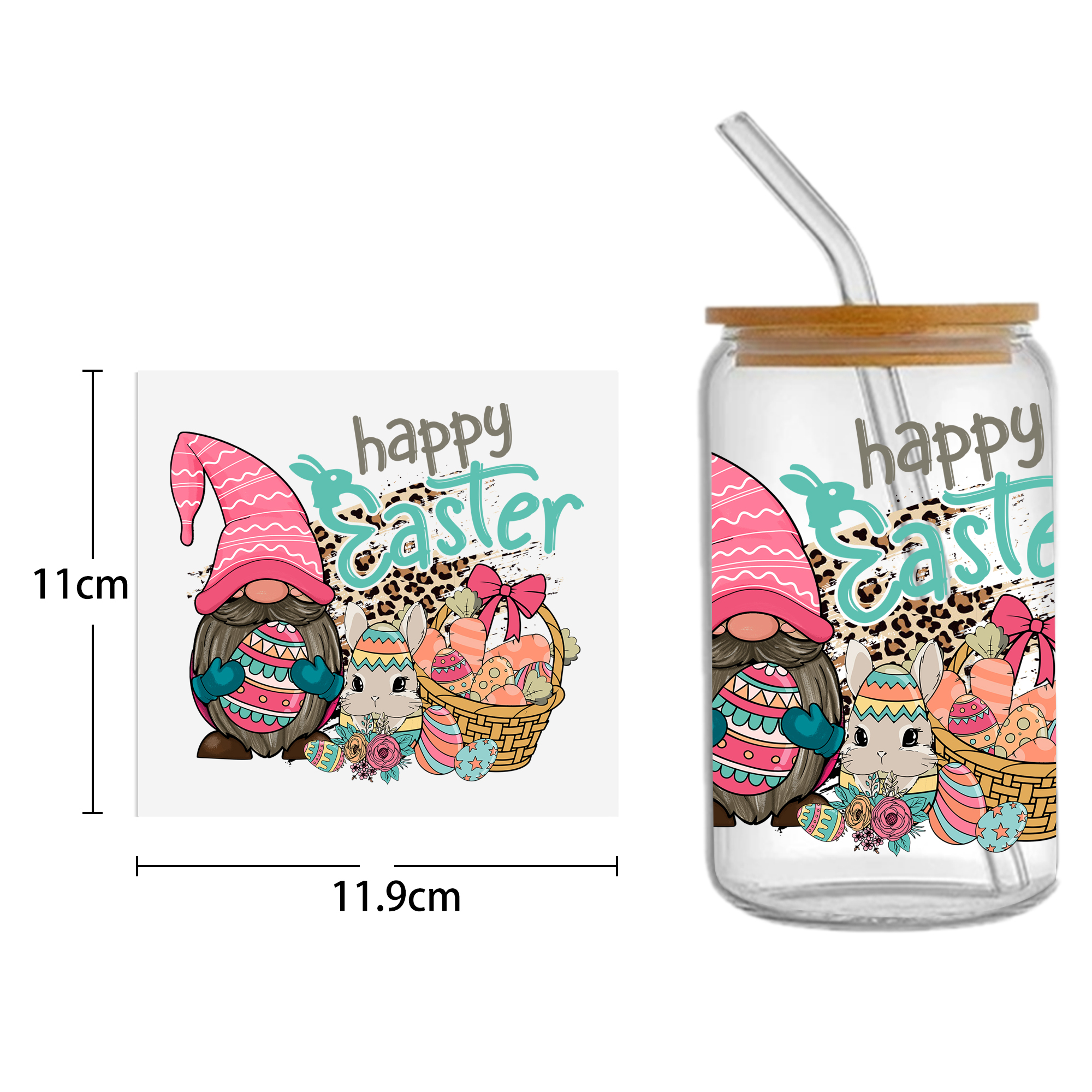 Easter Bunny Carrot UV DTF Sticker For 16oz Cups Wrap Transfer Sticker Custom Labels DIY Logo Waterproof - Image 15