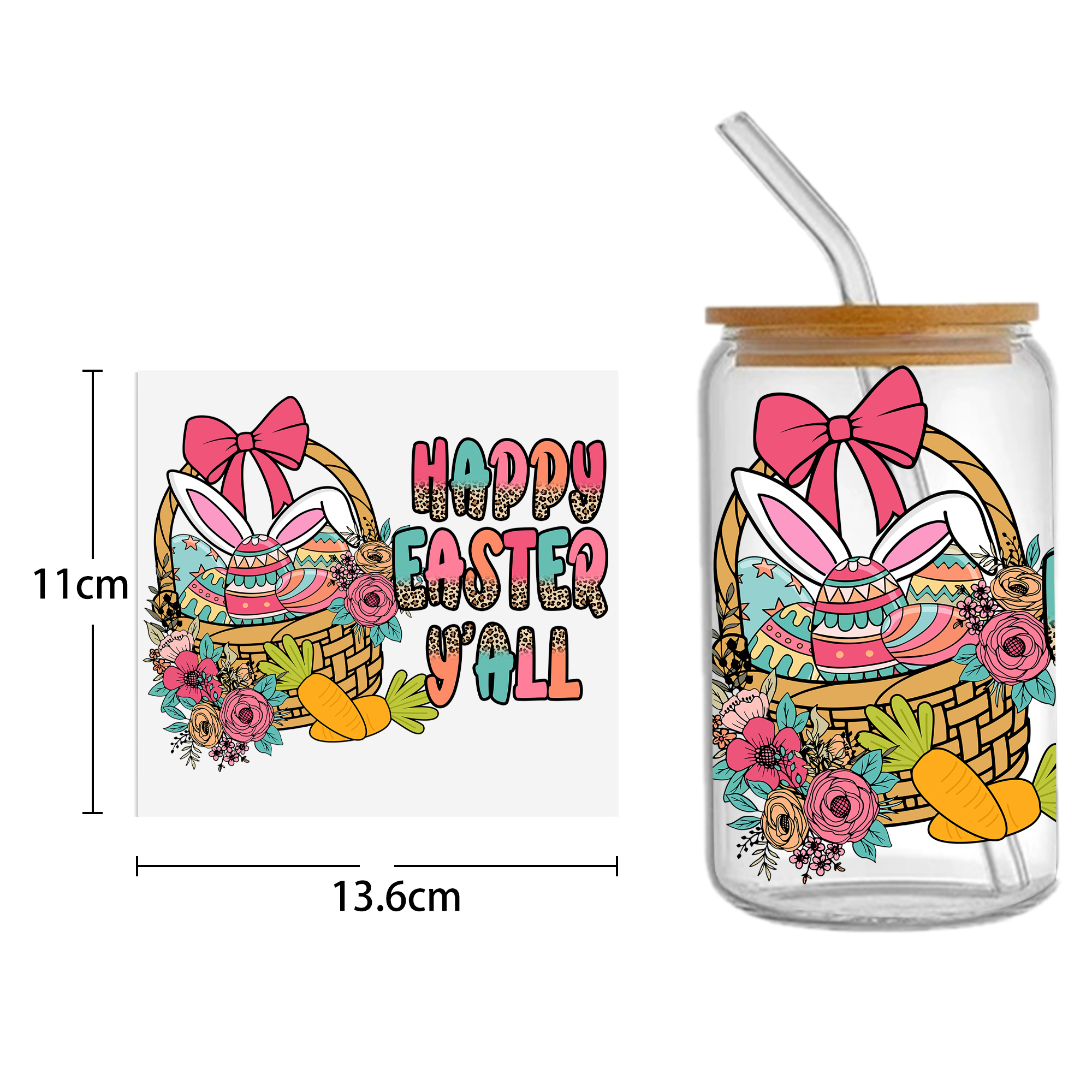 Easter Bunny Carrot UV DTF Sticker For 16oz Cups Wrap Transfer Sticker Custom Labels DIY Logo Waterproof - Image 17