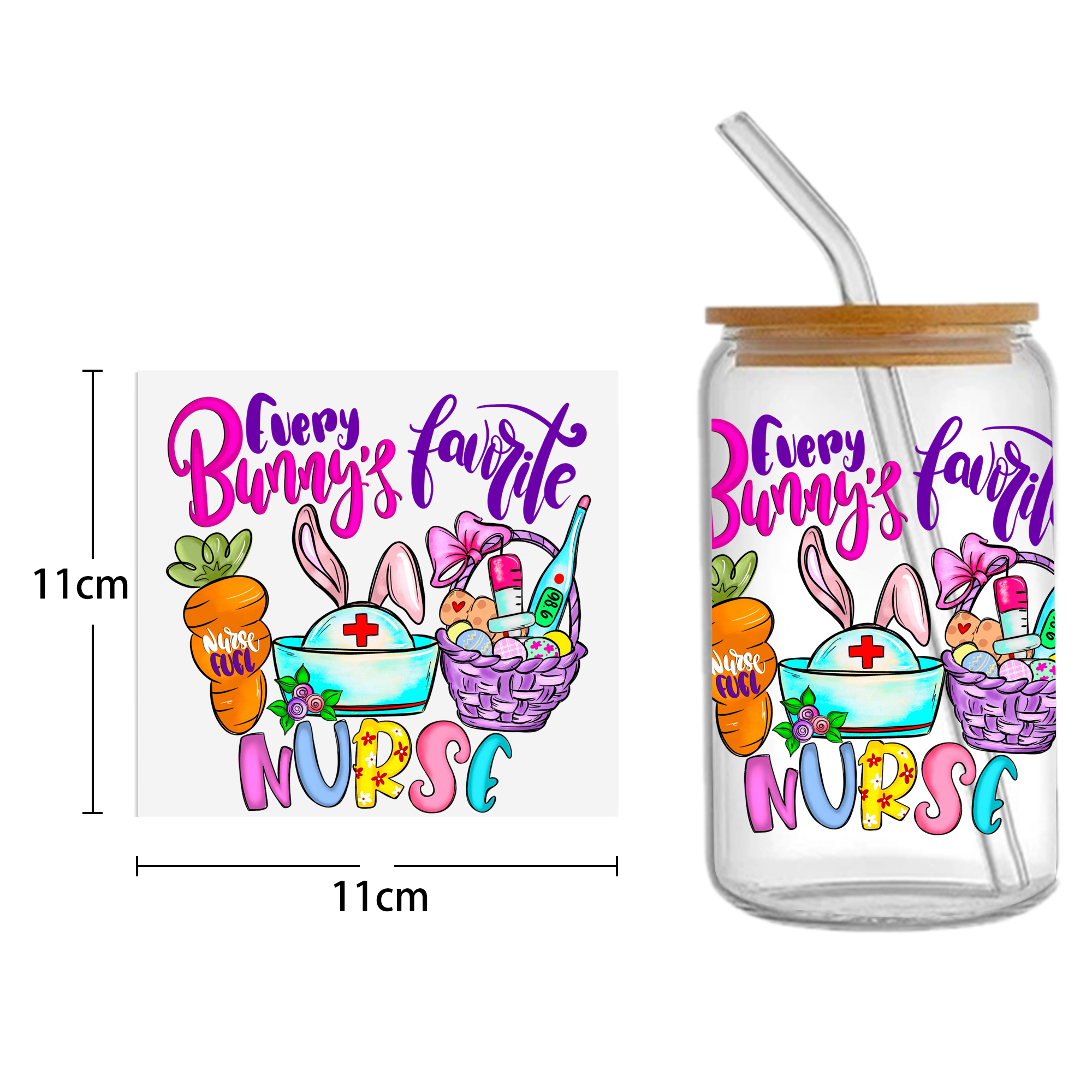 Easter Bunny Carrot UV DTF Sticker For 16oz Cups Wrap Transfer Sticker Custom Labels DIY Logo Waterproof - Image 20