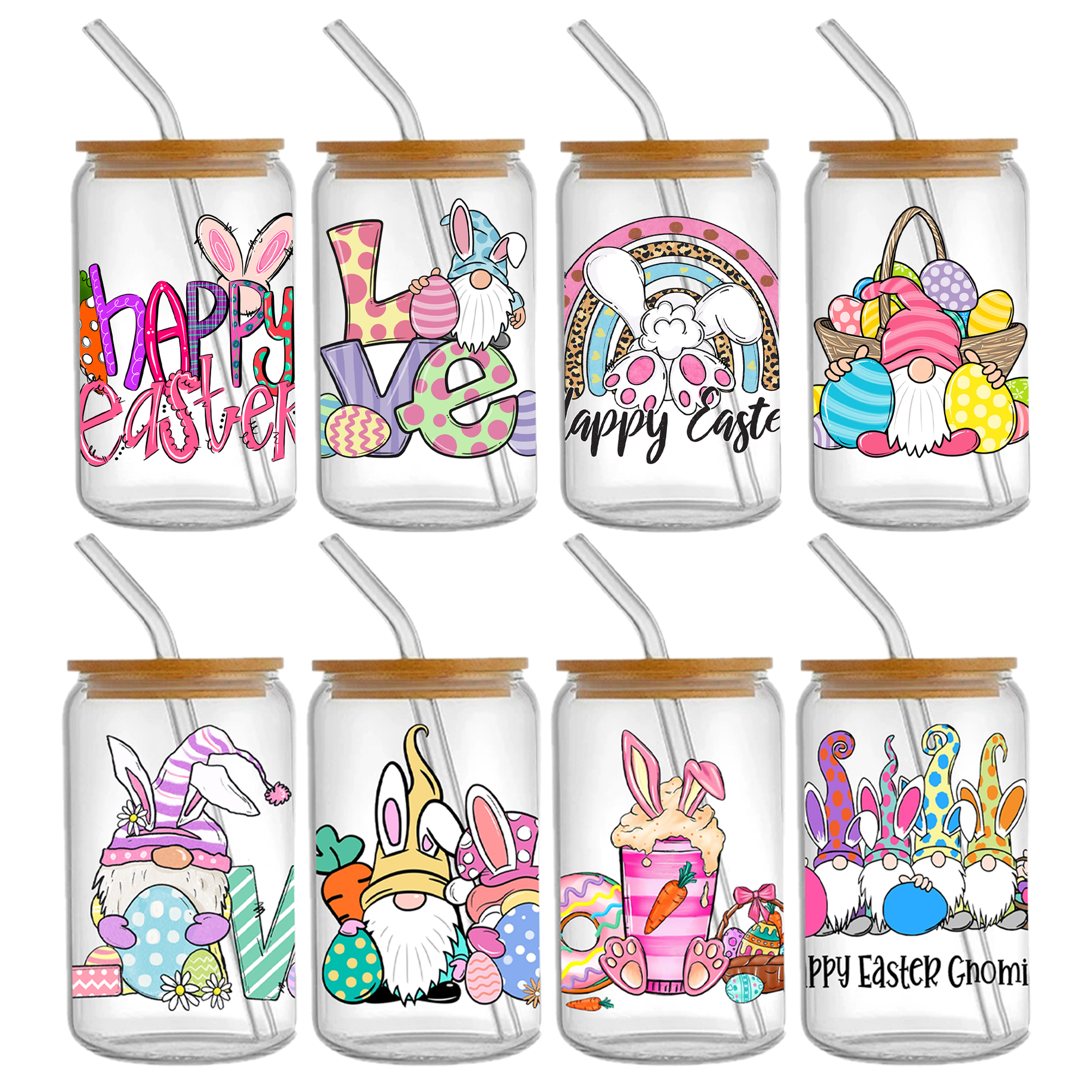 Easter Bunny Carrot UV DTF Sticker For 16oz Cups Wrap Transfer Sticker Custom Labels DIY Logo Waterproof - Image 23