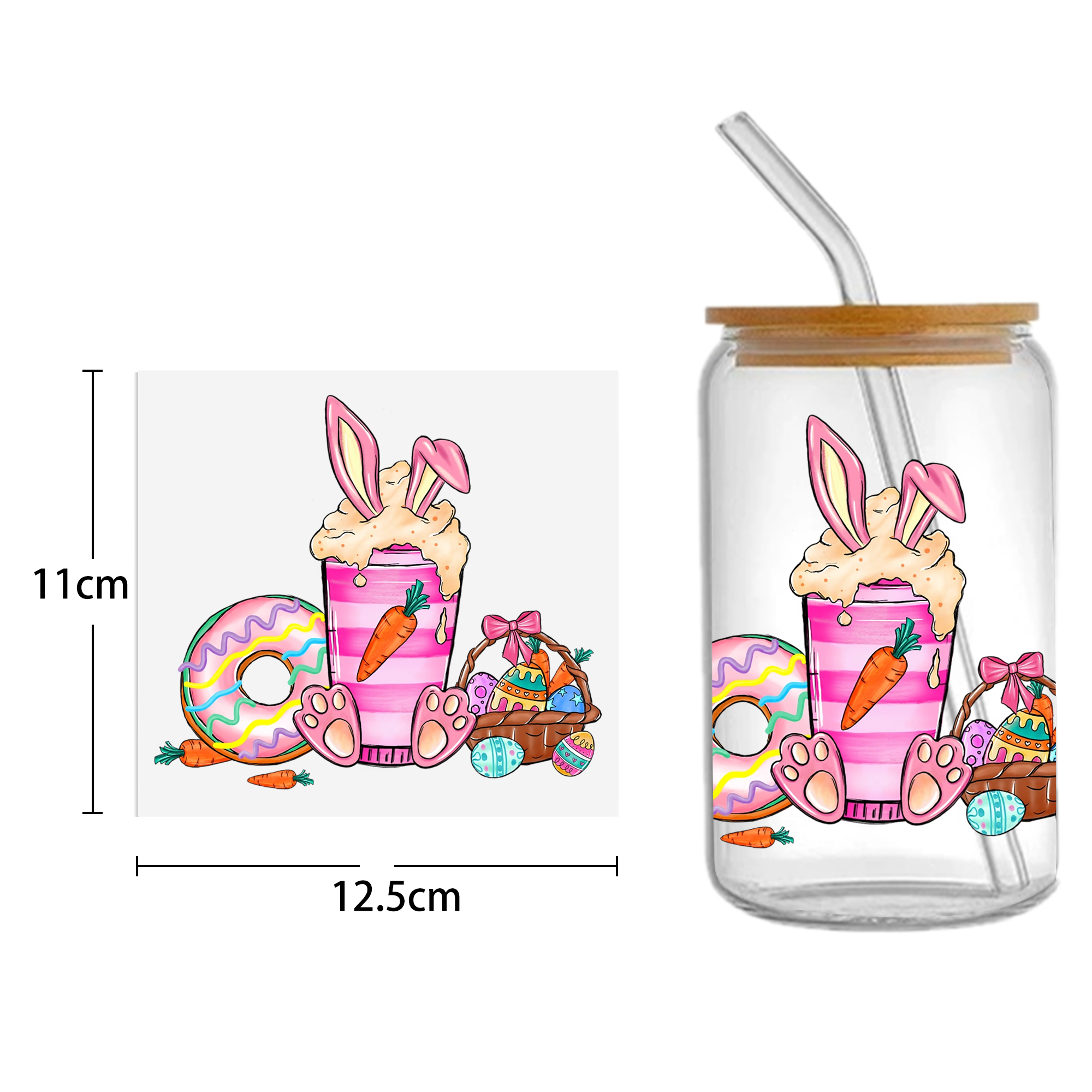 Easter Bunny Carrot UV DTF Sticker For 16oz Cups Wrap Transfer Sticker Custom Labels DIY Logo Waterproof - Image 27