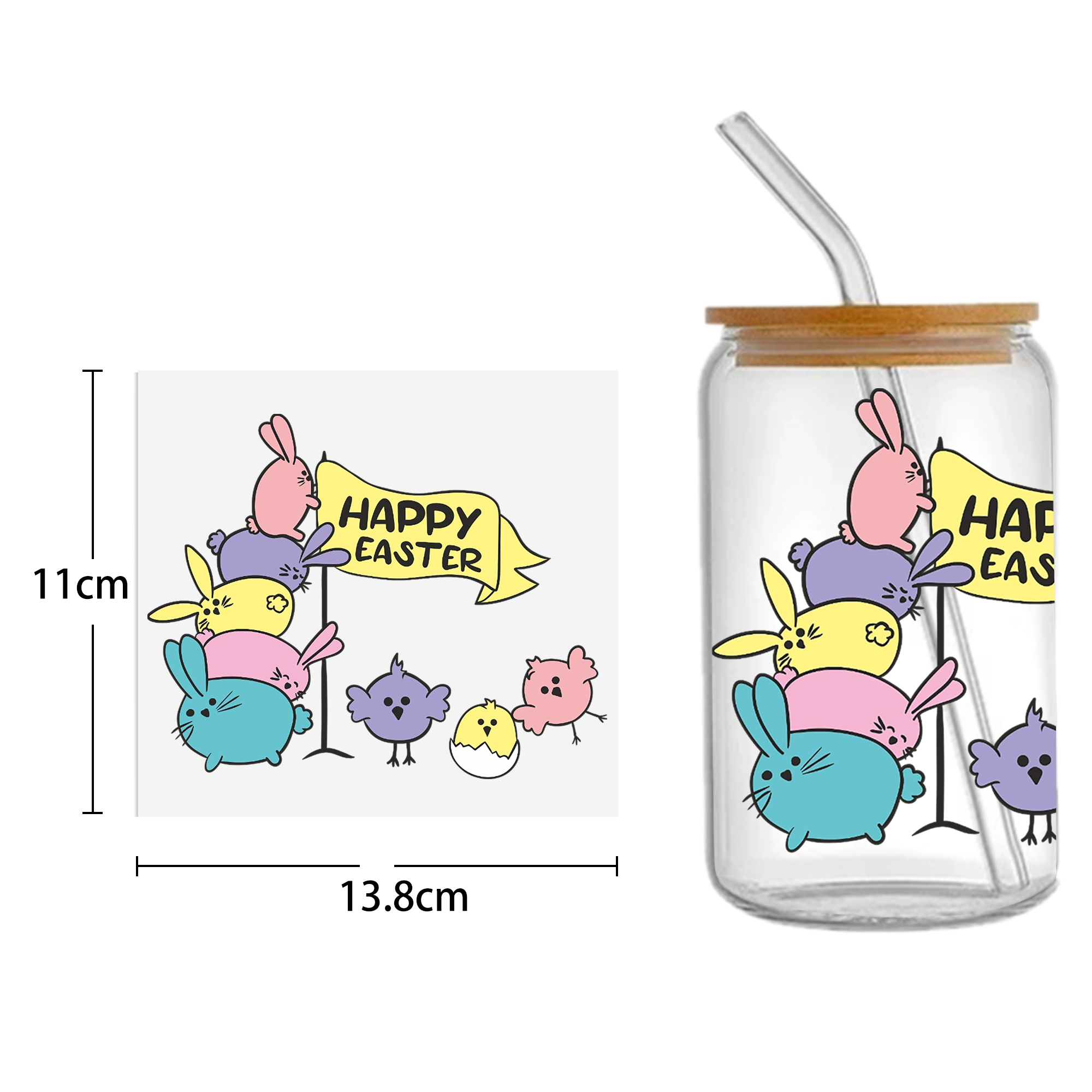 Easter Bunny Carrot UV DTF Sticker For 16oz Cups Wrap Transfer Sticker Custom Labels DIY Logo Waterproof - Image 28