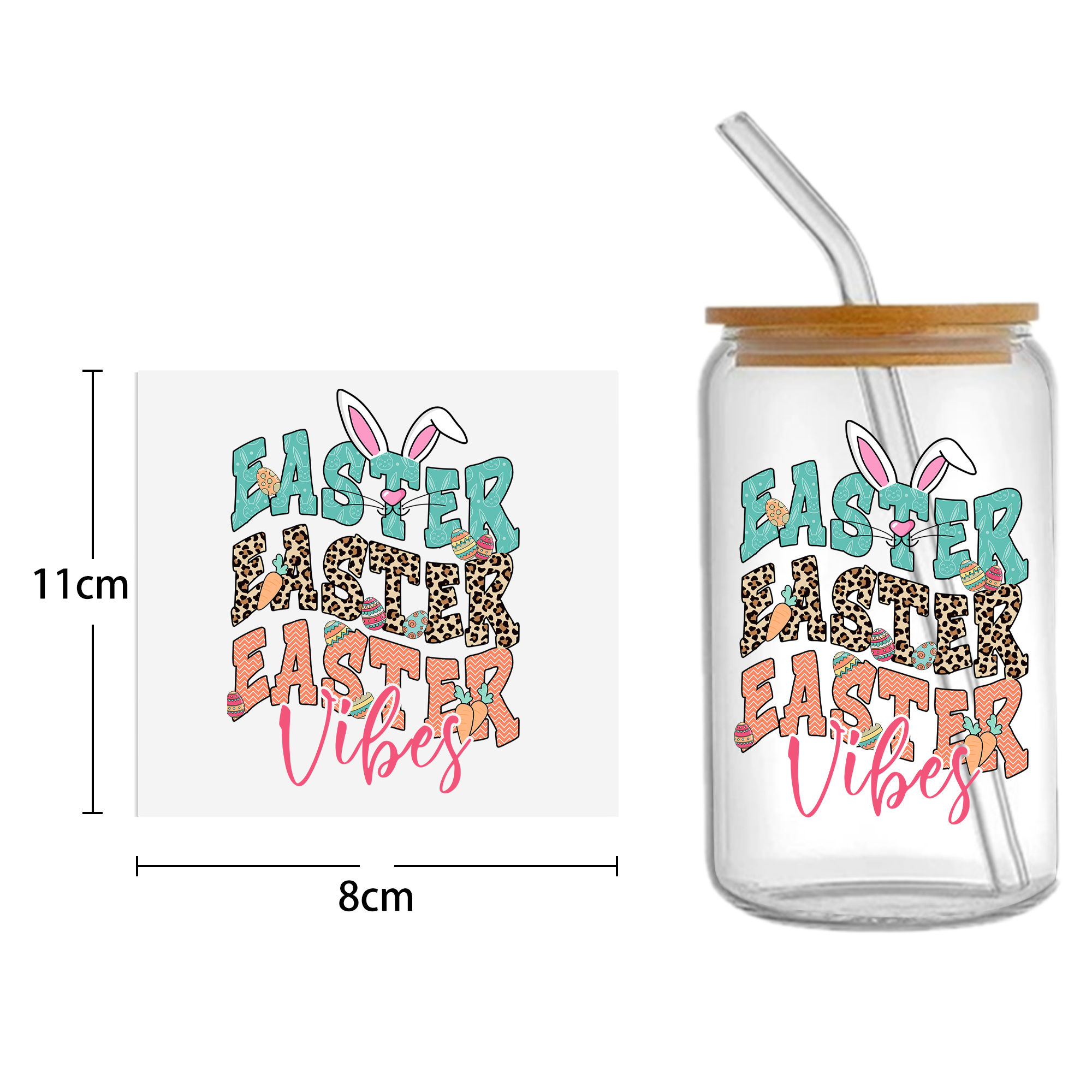 Easter Bunny Carrot UV DTF Sticker For 16oz Cups Wrap Transfer Sticker Custom Labels DIY Logo Waterproof - Image 29