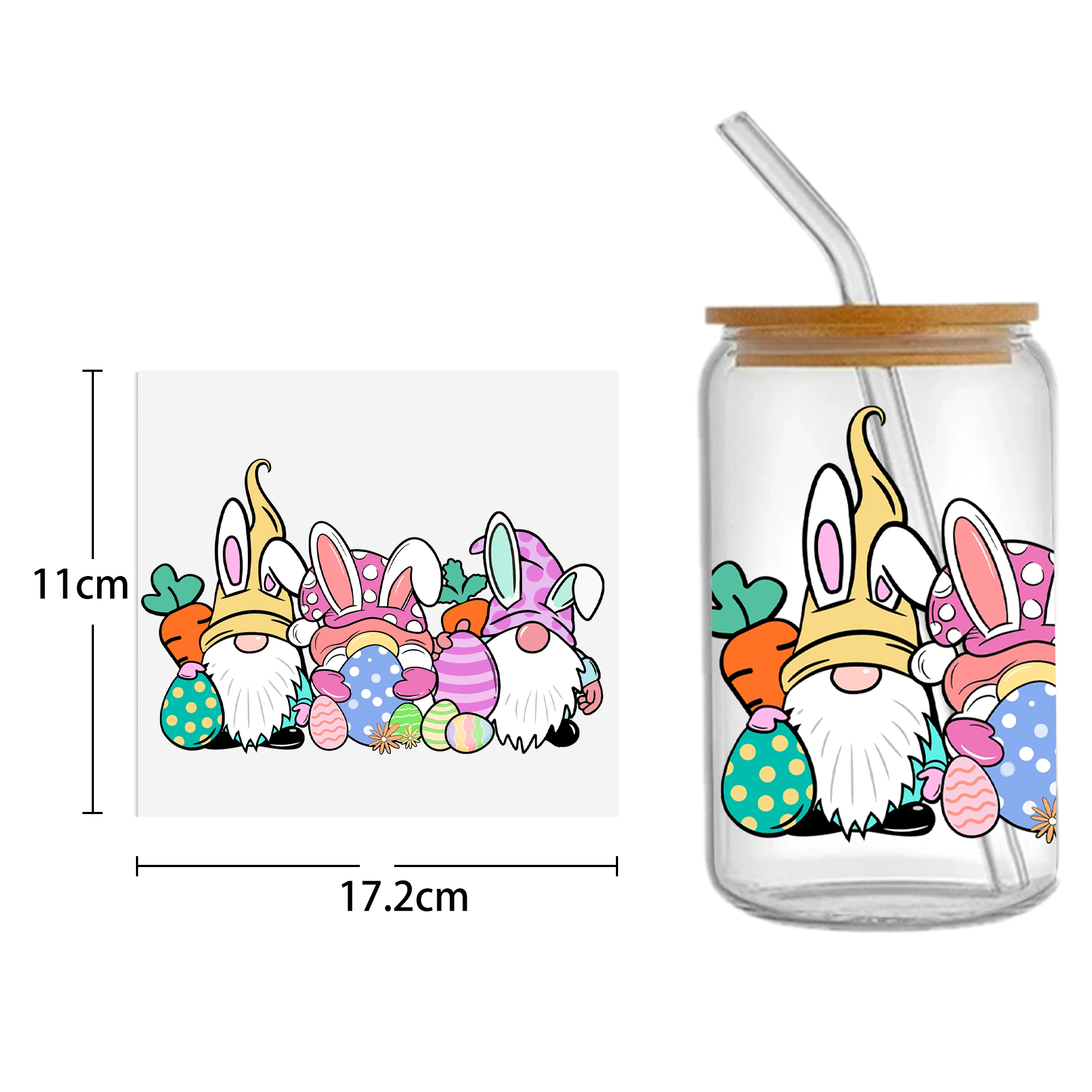 Easter Bunny Carrot UV DTF Sticker For 16oz Cups Wrap Transfer Sticker Custom Labels DIY Logo Waterproof - Image 36