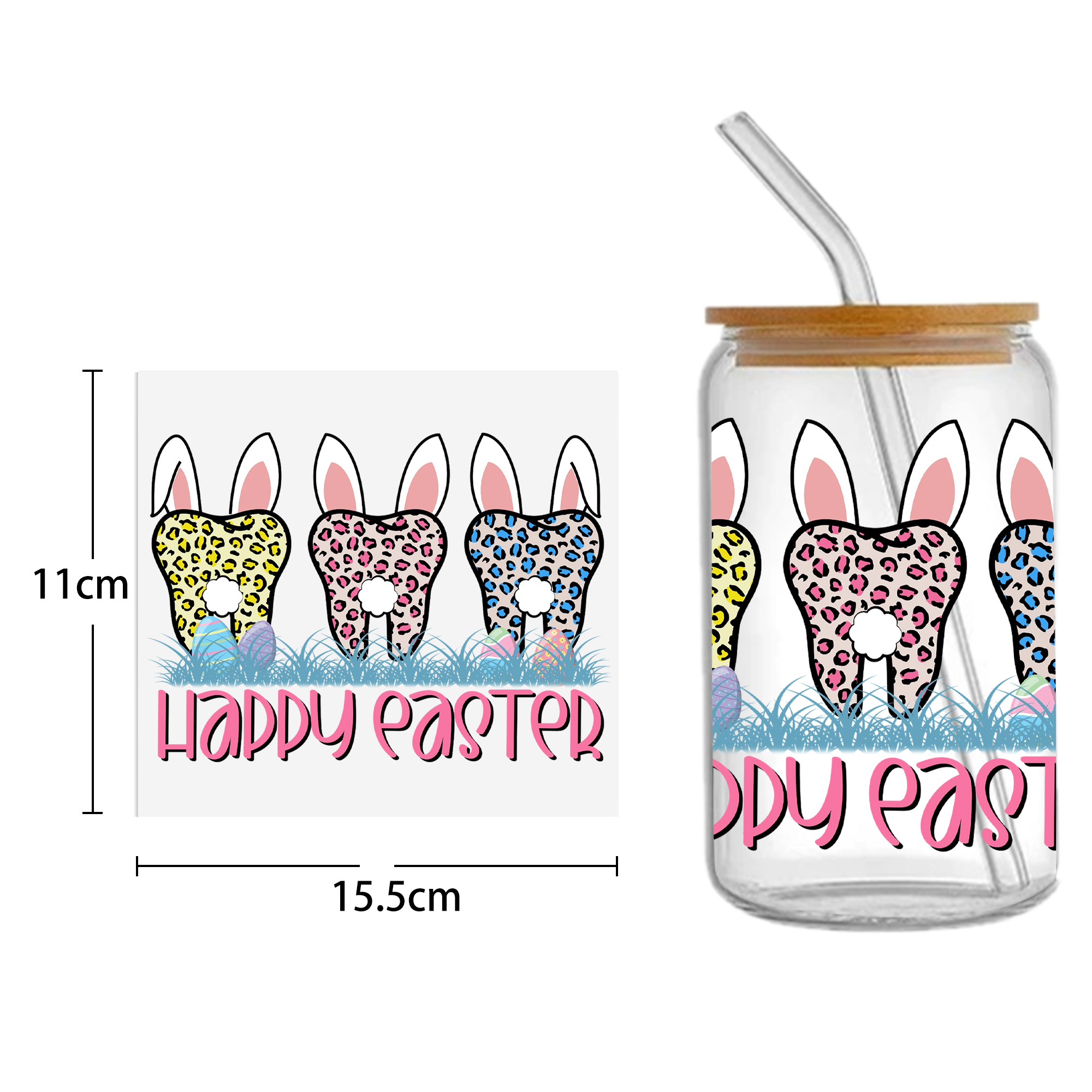 Easter Bunny Carrot UV DTF Sticker For 16oz Cups Wrap Transfer Sticker Custom Labels DIY Logo Waterproof - Image 38