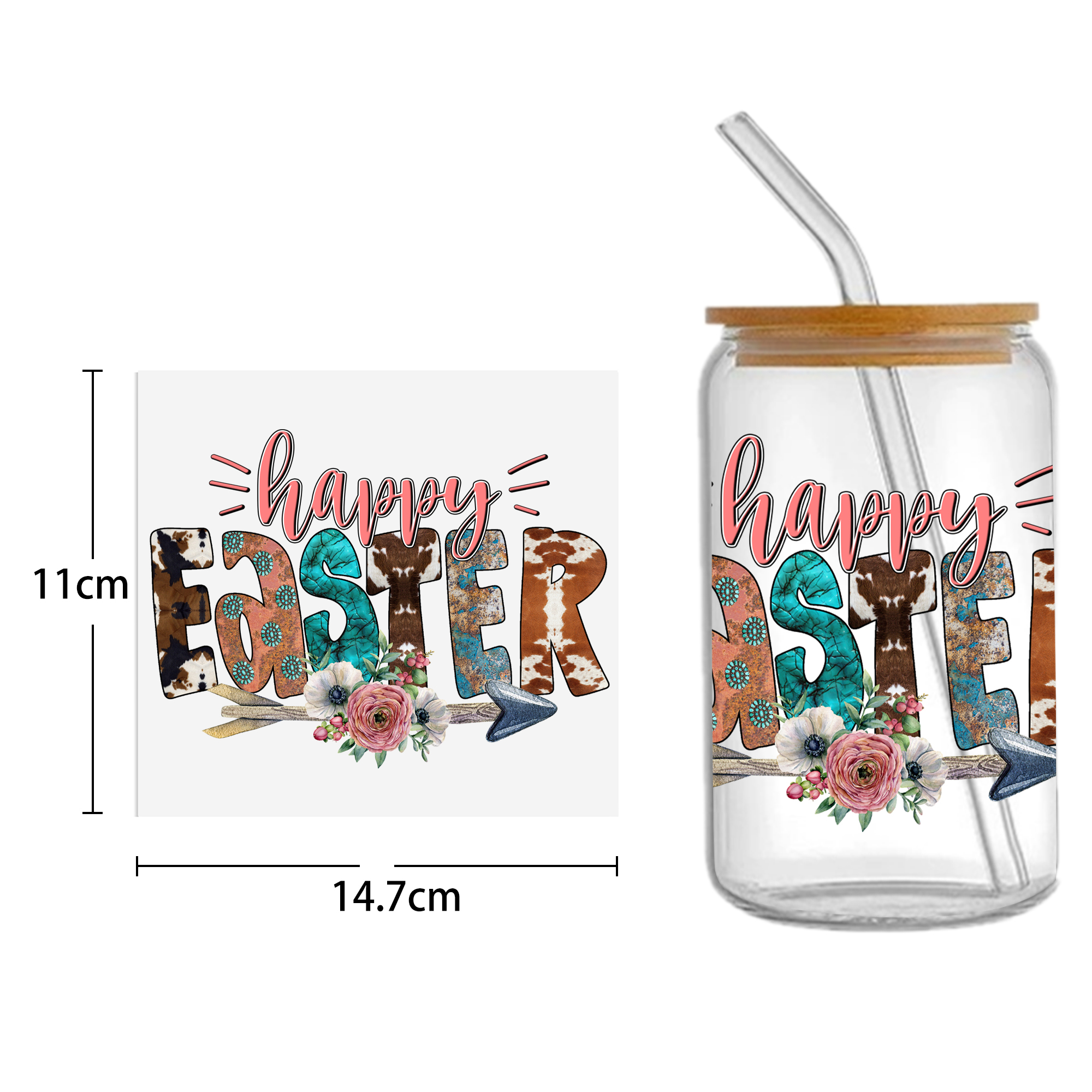 Easter Bunny Carrot UV DTF Sticker For 16oz Cups Wrap Transfer Sticker Custom Labels DIY Logo Waterproof - Image 39