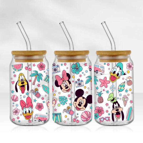 Mickey 16oz Glass Can UV DTF Wrap DIY Glass Can UV DTF Transfer Senior 3D Sticker Bad Witches - Image 6