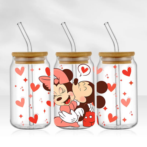 Mickey 16oz Glass Can UV DTF Wrap DIY Glass Can UV DTF Transfer Senior 3D Sticker Bad Witches - Image 9