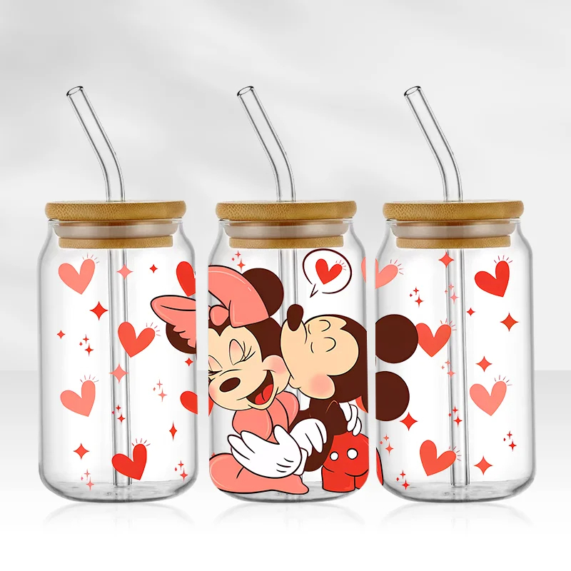 Mickey 16oz Glass Can UV DTF Wrap DIY Glass Can UV DTF Transfer Senior 3D Sticker Bad Witches - Image 9