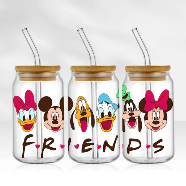 Mickey 16oz Glass Can UV DTF Wrap DIY Glass Can UV DTF Transfer Senior 3D Sticker Bad Witches - Image 11