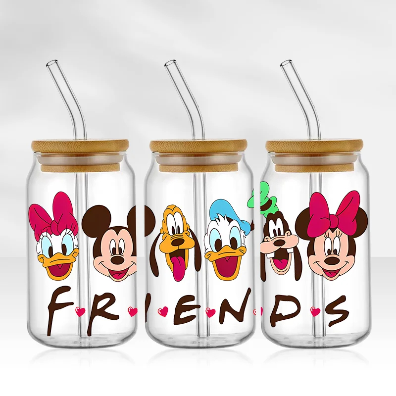 Mickey 16oz Glass Can UV DTF Wrap DIY Glass Can UV DTF Transfer Senior 3D Sticker Bad Witches - Image 11