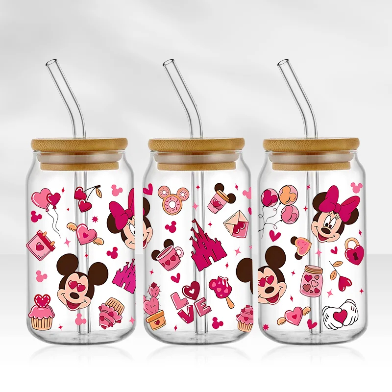 Mickey 16oz Glass Can UV DTF Wrap DIY Glass Can UV DTF Transfer Senior 3D Sticker Bad Witches - Image 12