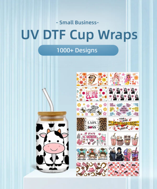 Mickey 16oz Glass Can UV DTF Wrap DIY Glass Can UV DTF Transfer Senior 3D Sticker Bad Witches - Image 18