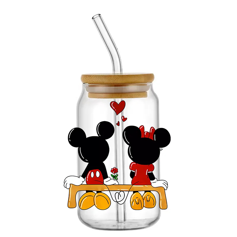 Mickey 16oz Glass Can UV DTF Wrap DIY Glass Can UV DTF Transfer Senior 3D Sticker Bad Witches - Image 21
