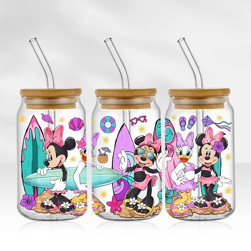 Mickey 16oz Glass Can UV DTF Wrap DIY Glass Can UV DTF Transfer Senior 3D Sticker Bad Witches - Image 22