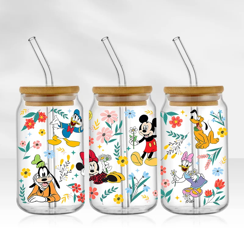 Mickey 16oz Glass Can UV DTF Wrap DIY Glass Can UV DTF Transfer Senior 3D Sticker Bad Witches - Image 23