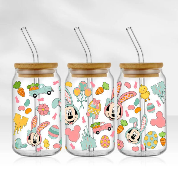 Mickey 16oz Glass Can UV DTF Wrap DIY Glass Can UV DTF Transfer Senior 3D Sticker Bad Witches - Image 25