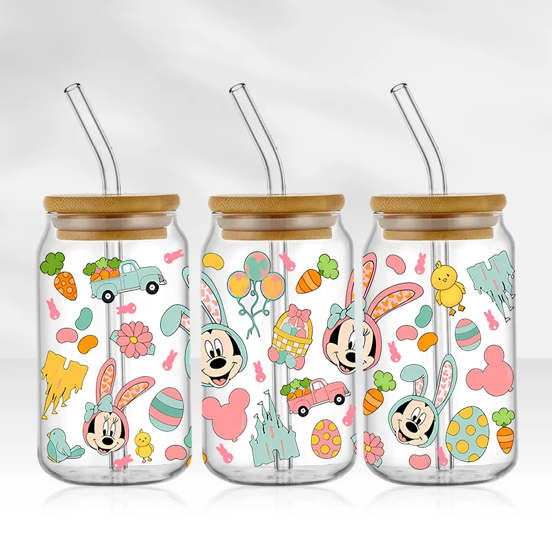 Mickey 16oz Glass Can UV DTF Wrap DIY Glass Can UV DTF Transfer Senior 3D Sticker Bad Witches - Image 25