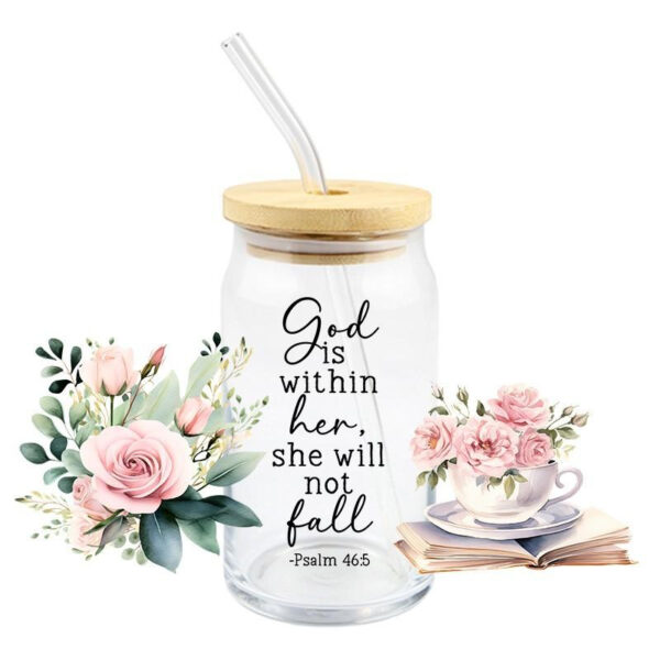UV DTF Bible Verses God Jesus Christ Transfer 16oz Glass Mug Cup High Quality Waterproof Sticker - Image 12