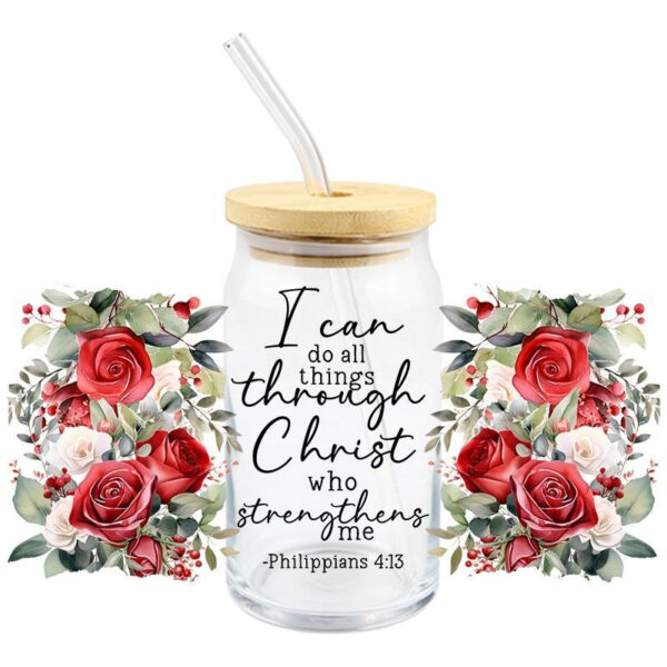 UV DTF Bible Verses God Jesus Christ Transfer 16oz Glass Mug Cup High Quality Waterproof Sticker - Image 17