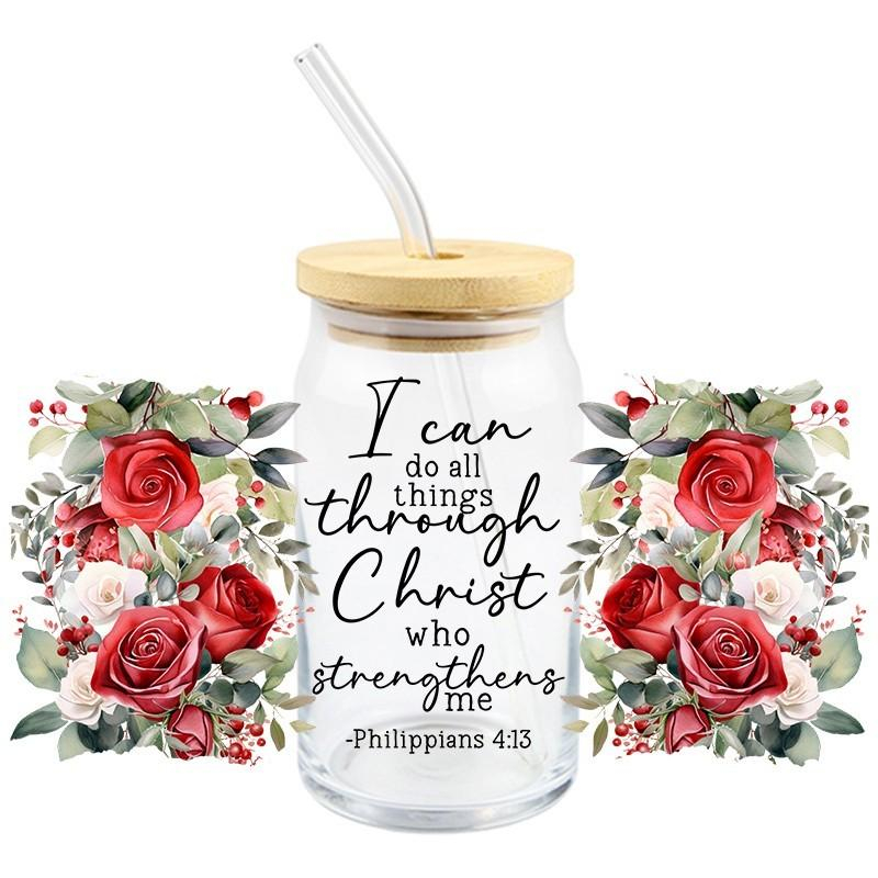 UV DTF Bible Verses God Jesus Christ Transfer 16oz Glass Mug Cup High Quality Waterproof Sticker - Image 17
