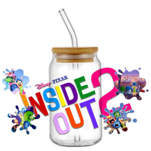 Miniso 3D Cartoon Waterproof Transfer Sticker Inside Out Decal UV DTF Cup Wrap for 16oz Cool Glasses DIY Mug Washable Sticker