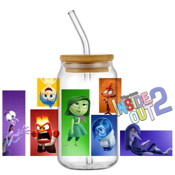 Miniso 3D Cartoon Waterproof Transfer Sticker Inside Out Decal UV DTF Cup Wrap for 16oz Cool Glasses DIY Mug Washable Sticker - Image 13