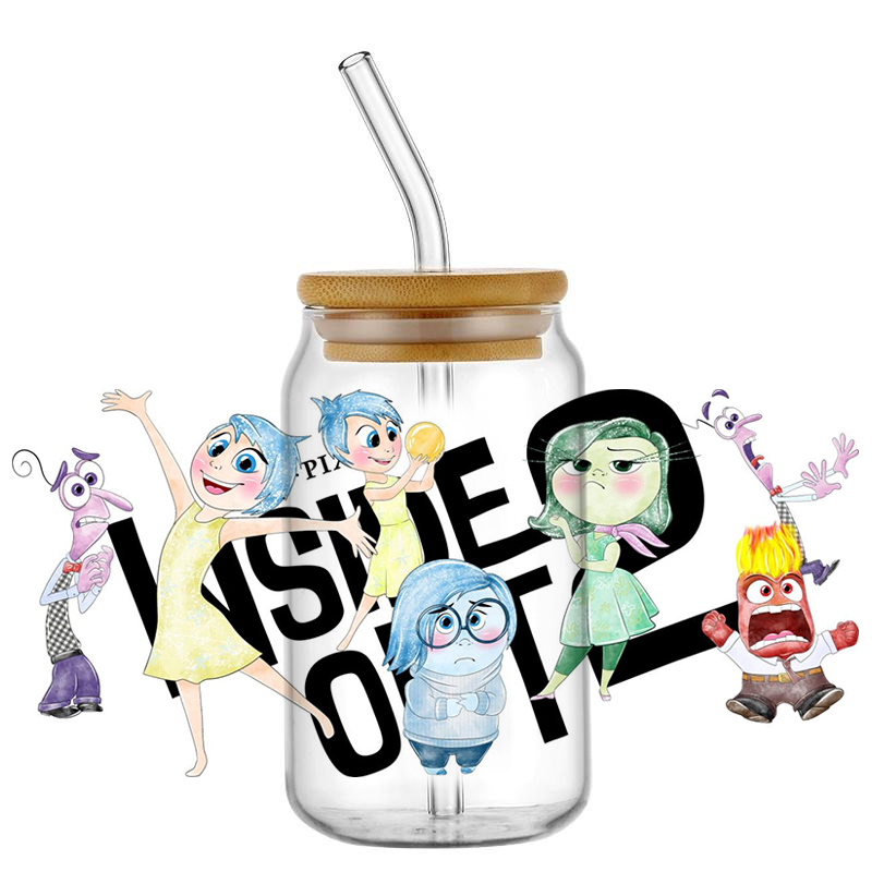 Miniso 3D Cartoon Waterproof Transfer Sticker Inside Out Decal UV DTF Cup Wrap for 16oz Cool Glasses DIY Mug Washable Sticker - Image 19