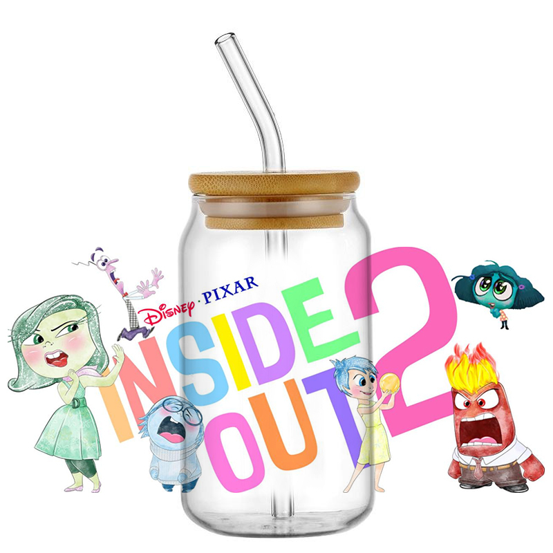 Miniso 3D Cartoon Waterproof Transfer Sticker Inside Out Decal UV DTF Cup Wrap for 16oz Cool Glasses DIY Mug Washable Sticker - Image 20