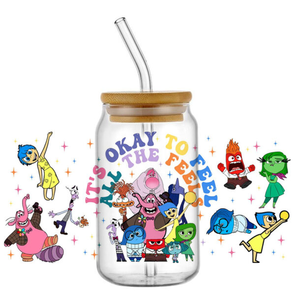 Miniso 3D Cartoon Waterproof Transfer Sticker Inside Out Decal UV DTF Cup Wrap for 16oz Cool Glasses DIY Mug Washable Sticker - Image 21