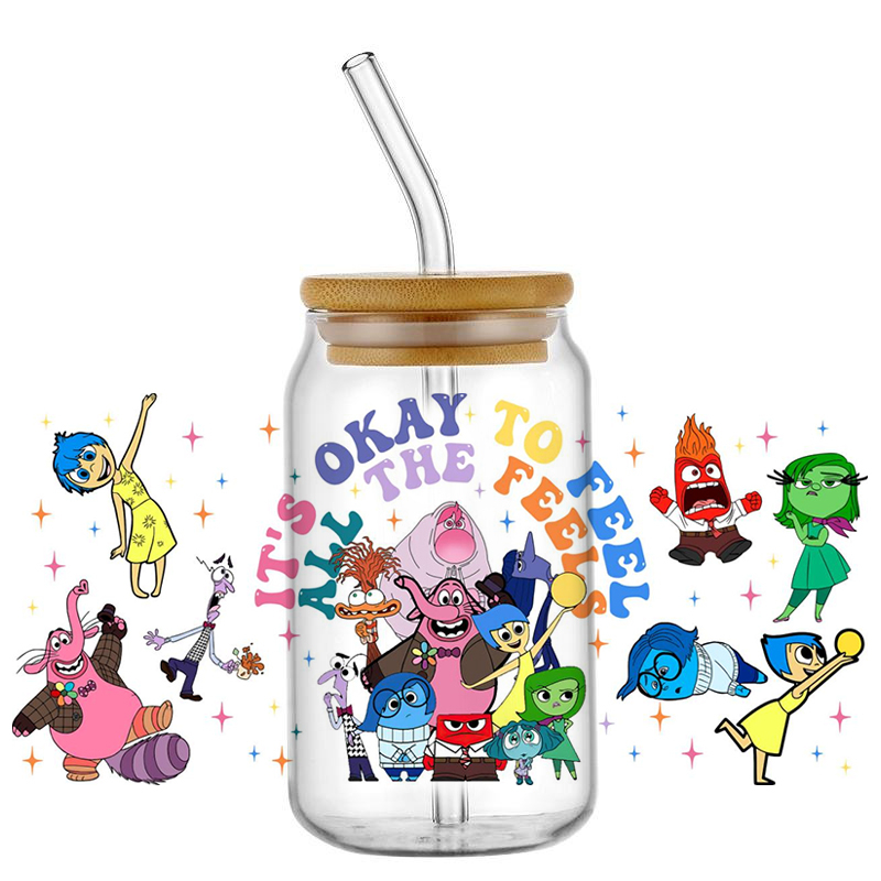 Miniso 3D Cartoon Waterproof Transfer Sticker Inside Out Decal UV DTF Cup Wrap for 16oz Cool Glasses DIY Mug Washable Sticker - Image 21