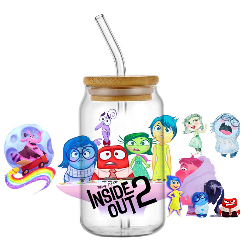 Miniso 3D Cartoon Waterproof Transfer Sticker Inside Out Decal UV DTF Cup Wrap for 16oz Cool Glasses DIY Mug Washable Sticker - Image 22