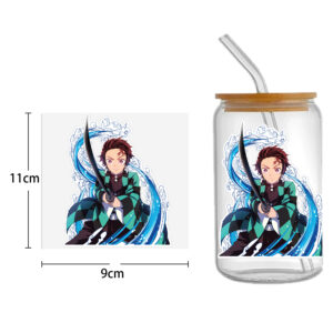 Anime 16oz DTF Sticker For Cups Cool Personalize UV Wrap Transfer Sticker Custom Labels DIY Logo Waterproof