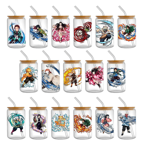 Anime 16oz DTF Sticker For Cups Cool Personalize UV Wrap Transfer Sticker Custom Labels DIY Logo Waterproof - Image 14