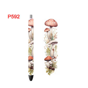 5PCS 4.75x1.5'' Mushrooms Pen Wraps Stickers Boho Flowers Prints UV DTF Vinyl Waterslide Epoxy Pen Wrapper P590