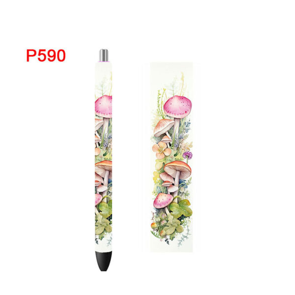 5PCS 4.75x1.5'' Mushrooms Pen Wraps Stickers Boho Flowers Prints UV DTF Vinyl Waterslide Epoxy Pen Wrapper P590 - Image 4