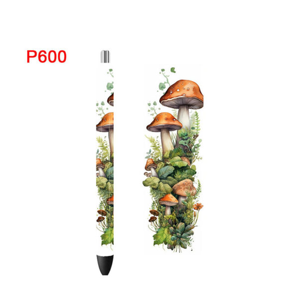 5PCS 4.75x1.5'' Mushrooms Pen Wraps Stickers Boho Flowers Prints UV DTF Vinyl Waterslide Epoxy Pen Wrapper P590 - Image 6