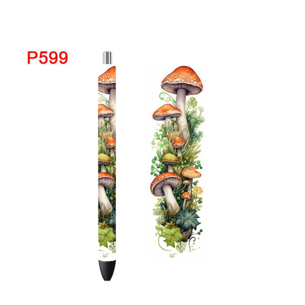 5PCS 4.75x1.5'' Mushrooms Pen Wraps Stickers Boho Flowers Prints UV DTF Vinyl Waterslide Epoxy Pen Wrapper P590 - Image 7