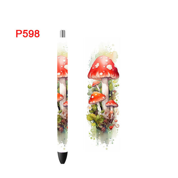 5PCS 4.75x1.5'' Mushrooms Pen Wraps Stickers Boho Flowers Prints UV DTF Vinyl Waterslide Epoxy Pen Wrapper P590 - Image 8