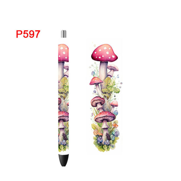 5PCS 4.75x1.5'' Mushrooms Pen Wraps Stickers Boho Flowers Prints UV DTF Vinyl Waterslide Epoxy Pen Wrapper P590 - Image 9