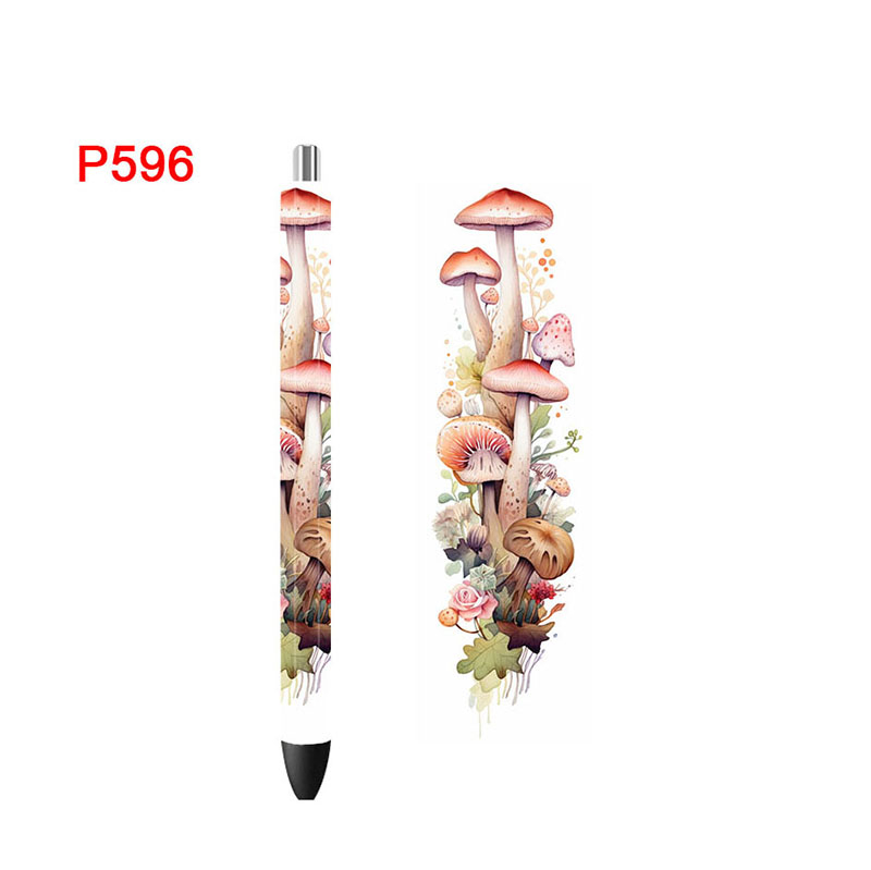 5PCS 4.75x1.5'' Mushrooms Pen Wraps Stickers Boho Flowers Prints UV DTF Vinyl Waterslide Epoxy Pen Wrapper P590 - Image 10