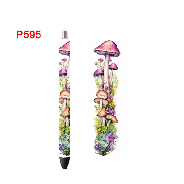 5PCS 4.75x1.5'' Mushrooms Pen Wraps Stickers Boho Flowers Prints UV DTF Vinyl Waterslide Epoxy Pen Wrapper P590 - Image 11