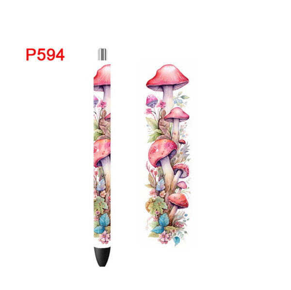 5PCS 4.75x1.5'' Mushrooms Pen Wraps Stickers Boho Flowers Prints UV DTF Vinyl Waterslide Epoxy Pen Wrapper P590 - Image 12